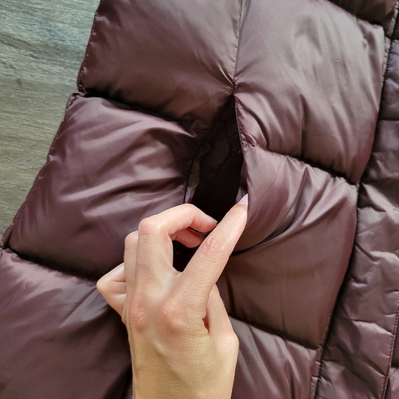 Eileen Fisher Maroon Cassis Recycled Nylon Funnel Neck Vest Size Large - Picture 5 of 14